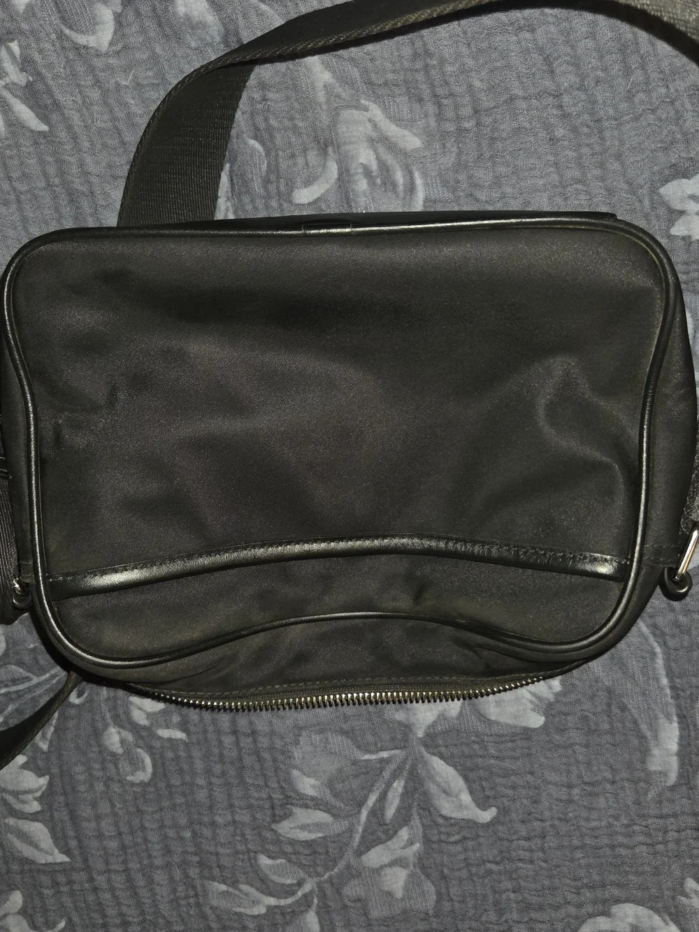 Burberry Black Messenger Crossbody with White Logo Patch